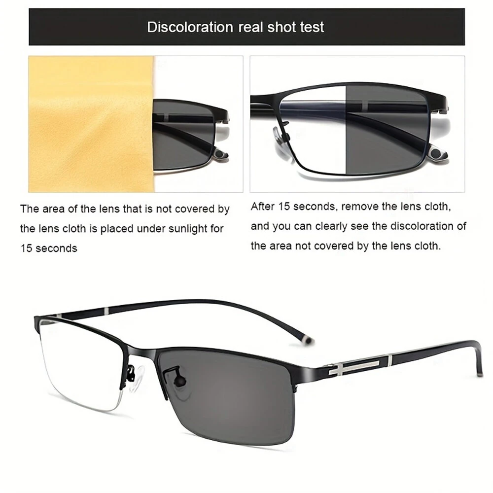 (image for) Photochromic Auto Zoom Reading Glasses HD Near Far Anti-blue Light Business Presbyopia Glasses